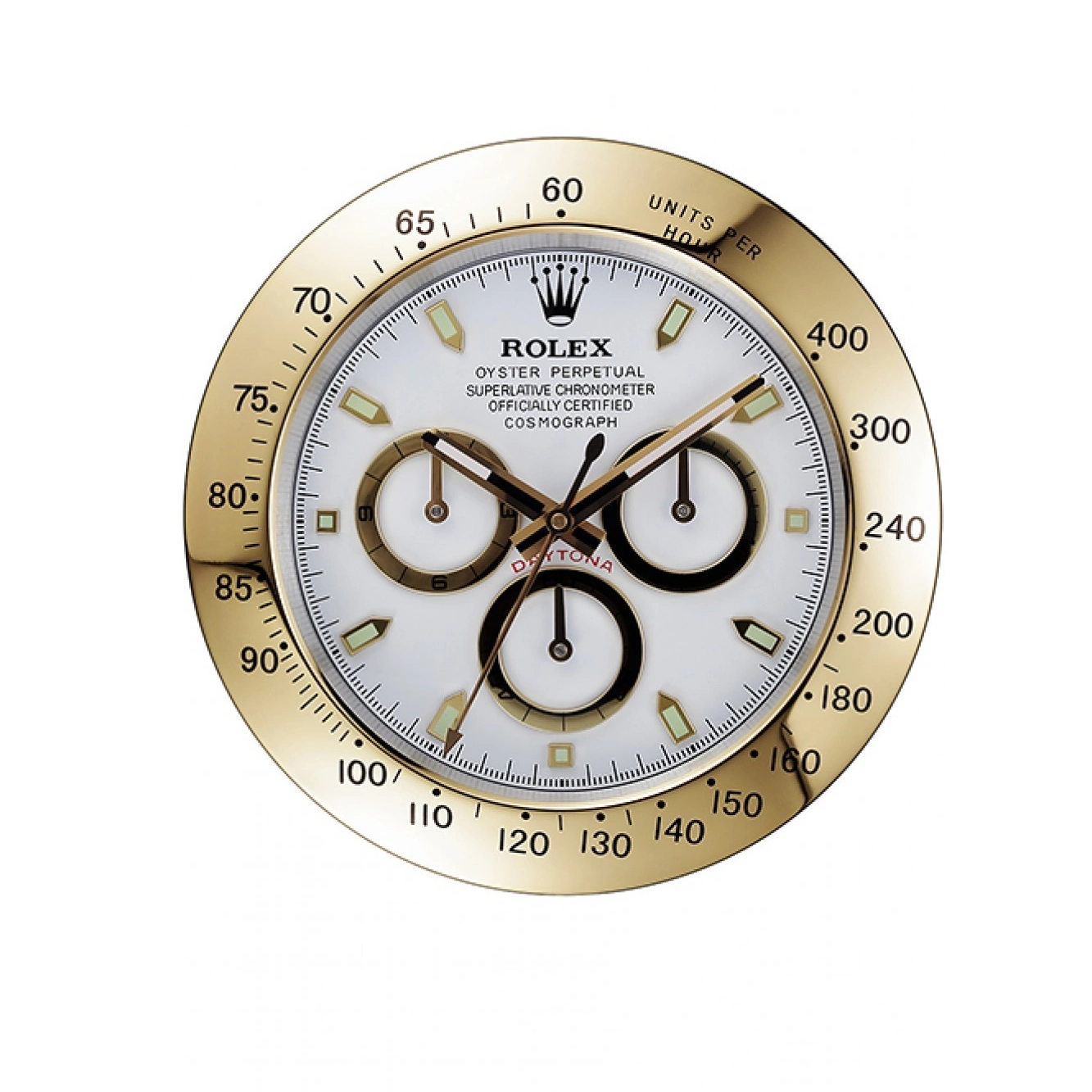 Aaa replica watch Wall Gold-White Rolex 621911 Clock Daytona Cosmograph 0802